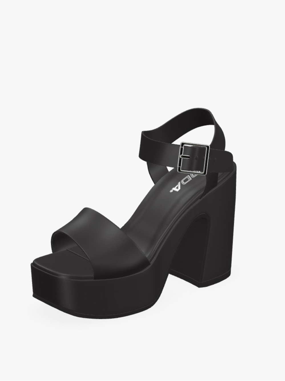 Soda Black Chunky Platform Ankle Strap Sandals